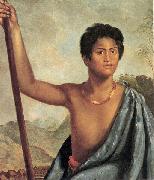 Robert Dampier 'Karaikapa, a Native of the Sandwich Islands' oil on canvas